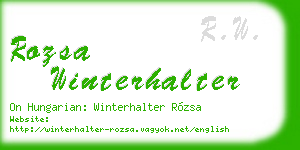 rozsa winterhalter business card